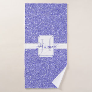 Purple Glitter Personalised Bath Towels