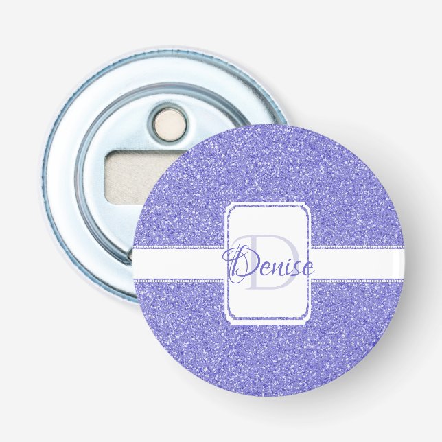 Purple Glitter Personalised  Bottle Opener (Front)