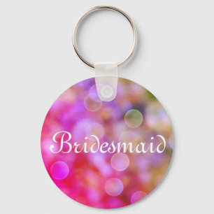 Purple Glitter Personalised Bridesmaid Keychain