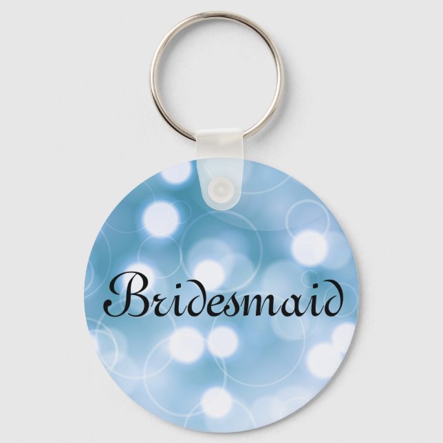 Purple Glitter Personalised Bridesmaid Keychain (Front)