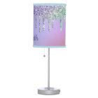 Purple Glitter Personalised Girl's Table Lamp