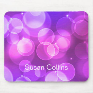Purple Glitter Personalised Girly Mouse Pad