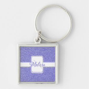 Purple Glitter Personalised Keychain