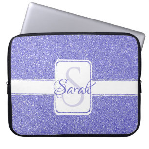 Purple Glitter Personalised Laptop Sleeve