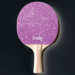 Purple Glitter Personalised Name Ping Pong Paddle<br><div class="desc">Purple Glitter Personalised Name Ping Pong Paddle .  You can change the colour or name you like... Custom Ping Pong Paddle.</div>