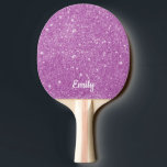 Purple Glitter Personalised Name Ping Pong Paddle<br><div class="desc">Purple Glitter Personalised Name Ping Pong Paddle .  You can change the colour or name you like... Custom Ping Pong Paddle.</div>