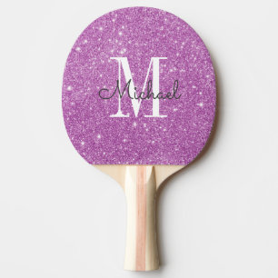 Purple Glitter Personalised Name Ping Pong Paddle