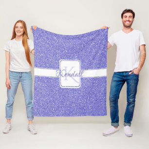 Purple Glitter Personalised Throw Blanket