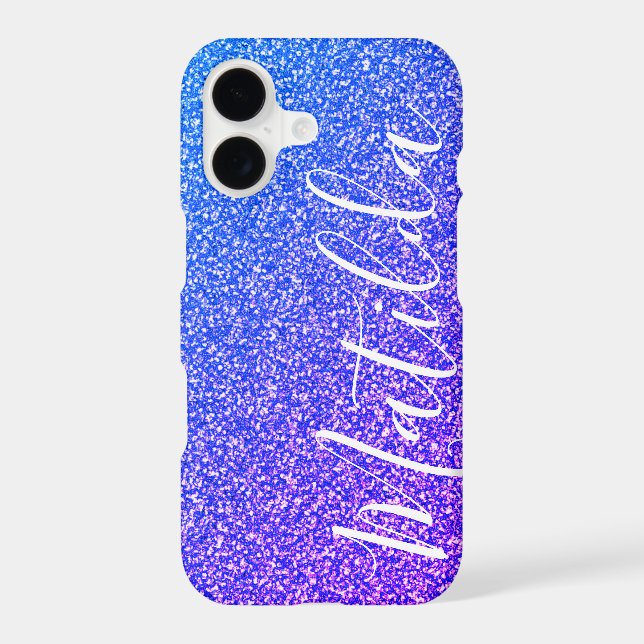 Purple Glitter Personalized Name Script (Back)