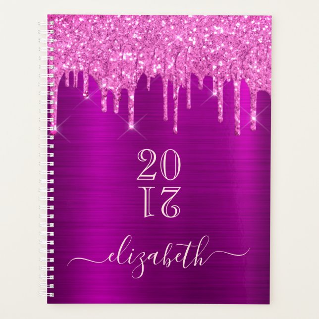 Purple glitter pink appointment book 2025 planner (Front)