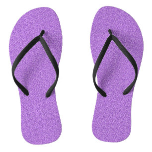 Purple Glitter Print Metallic Wedding bride groom Thongs