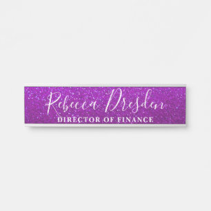Purple Glitter Professional Office Executive Boss Door Sign