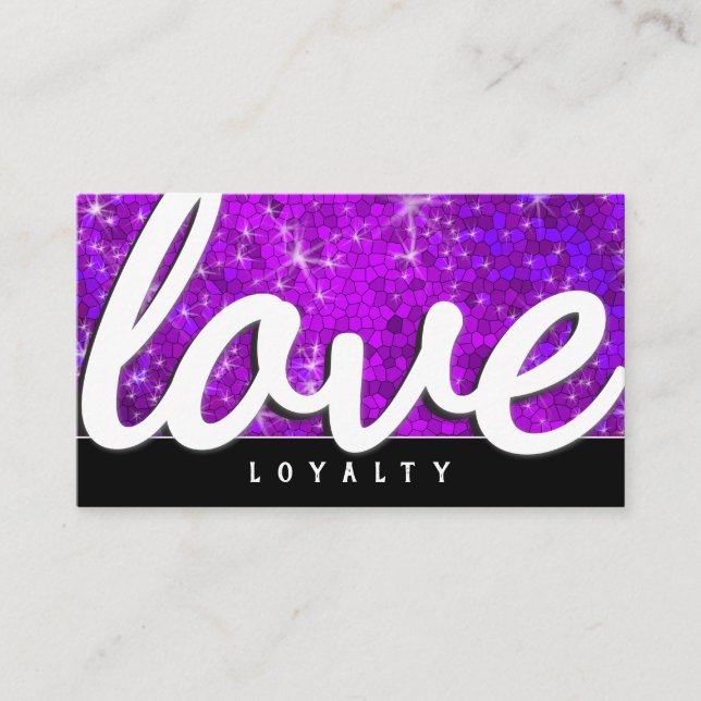 Purple Glitter Salon Hairstylist Makeup Artist Spa Appointment Card (Front)