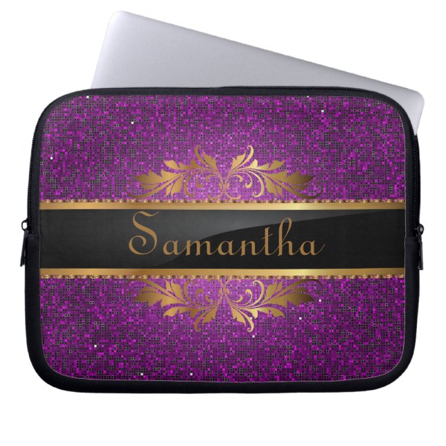 Purple Glitter Sequin Disco Glitz Protective Case (Front)