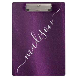 Purple Glitter Shimmer Custom Personalised Name Clipboard
