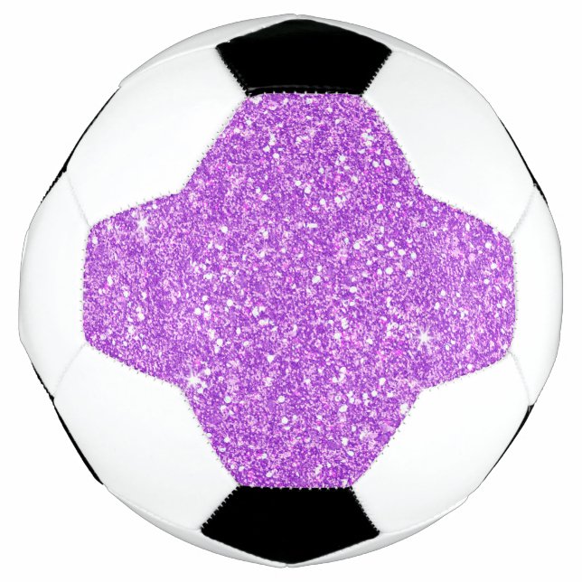 Purple Glitter Shine Shiny Luxury Diamond Soccer Ball (Front)
