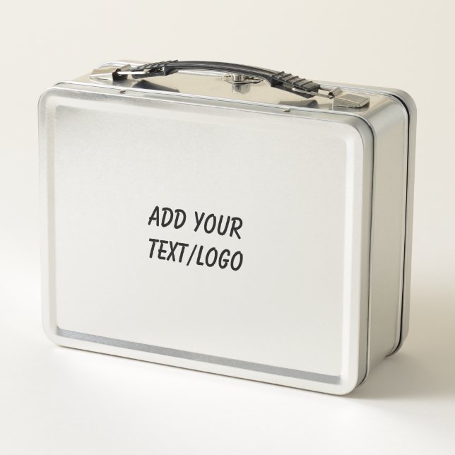 Purple glitter sparkle add your logo details here  metal lunch box (Back)