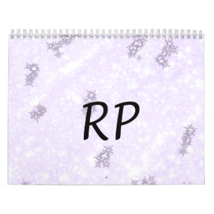 Purple glitter sparkle art add your initial letter calendar