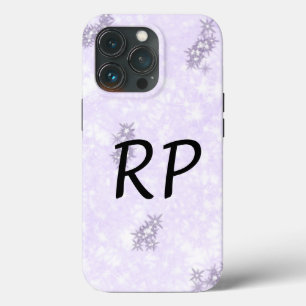 Purple glitter sparkle art add your initial letter iPhone 13 pro case
