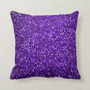 Purple Glitter Sparkle Bling Accent Pillow