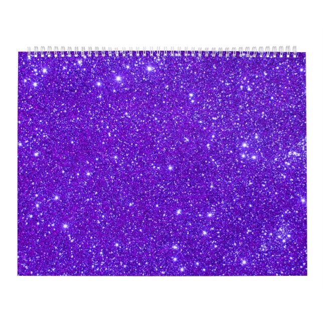 Purple Glitter Sparkle Custom Design Calendar (Cover)