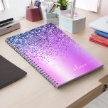 Purple Glitter Sparkle Glam Metal Monogram Name Notebook<br><div class="desc">Purple Faux Foil Metallic Sparkle Glitter Brushed Metal Monogram Name Spiral Notebook Planner. This makes the perfect sweet 16 birthday,  wedding,  bridal shower,  anniversary,  baby shower or bachelorette party gift for someone that loves glam luxury and chic styles.</div>