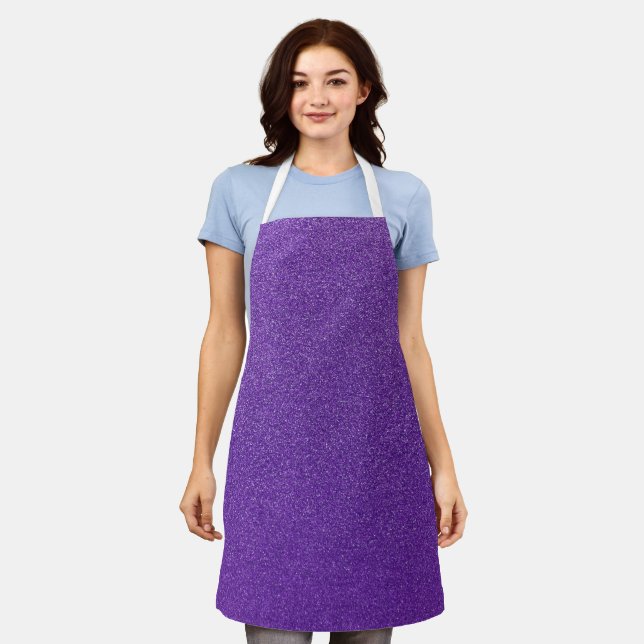 Purple Glitter, Sparkle, Glitter Background Apron (Worn)