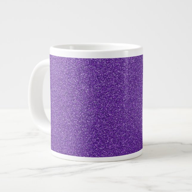 Purple Glitter, Sparkle, Glitter Background Large Coffee Mug (Front Left)