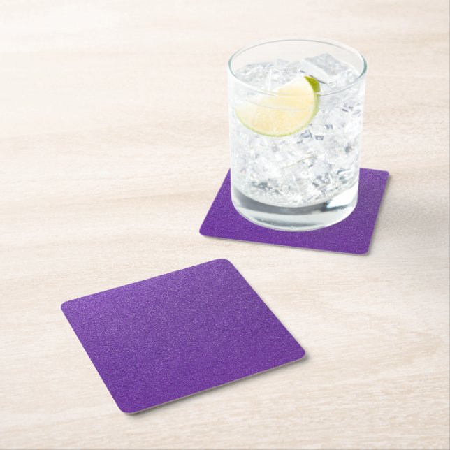 Purple Glitter, Sparkle, Glitter Background Square Paper Coaster (Insitu)
