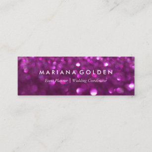 Purple Glitter Sparkle Mini Business Card