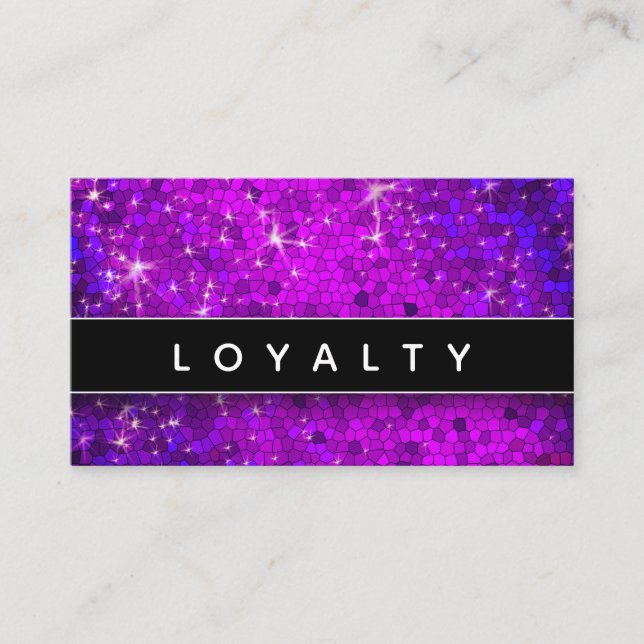 Purple Glitter Sparkles Hairstylist Makeup Artist Appointment Card (Front)