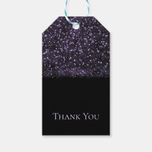 Purple Glitter Sparkling Lights Sparkly Chic Party Gift Tags