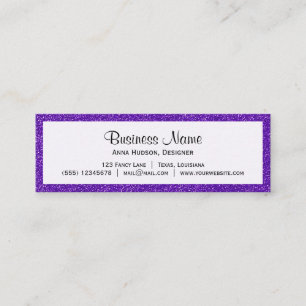 Purple Glitter, Sparkly, Glitter Background Mini Business Card