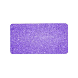 Purple glitter stars label