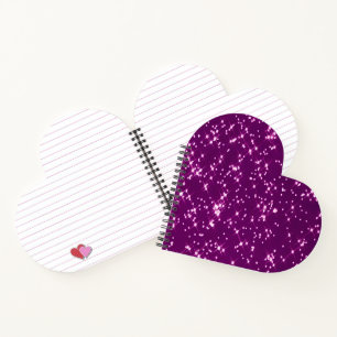 Purple glitter stars notebook