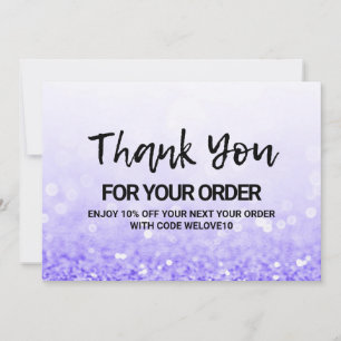 Purple Glitter Thank You Media Insert