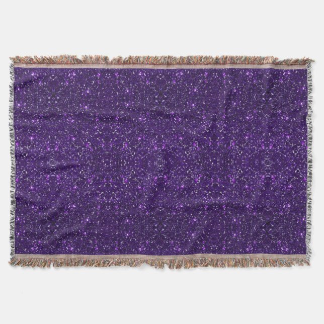 Purple Glitter Throw Blanket (Front)