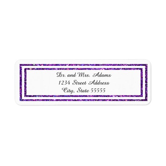 Purple Glittered Trim - Address Label
