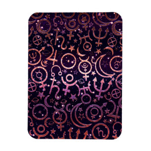 Purple Glittery Planetary Universe Space Planets Magnet