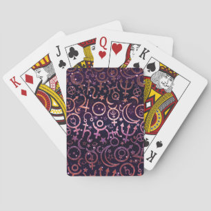 Purple Glittery Planetary Universe Space Planets Playing Cards