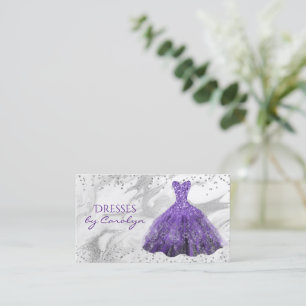Purple Glittery Seamstress  Business Card