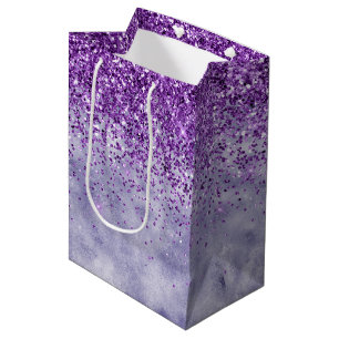 Purple Glitz Glitter Medium Gift Bag