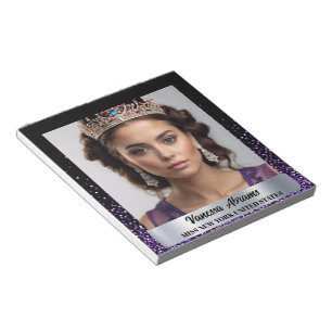 Purple Glitz Shimmer Pageant Autograph Notepad