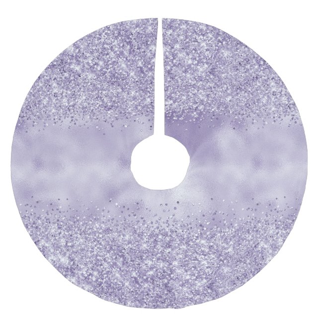 Purple Glitzy Glitter          Brushed Polyester Tree Skirt (Front)