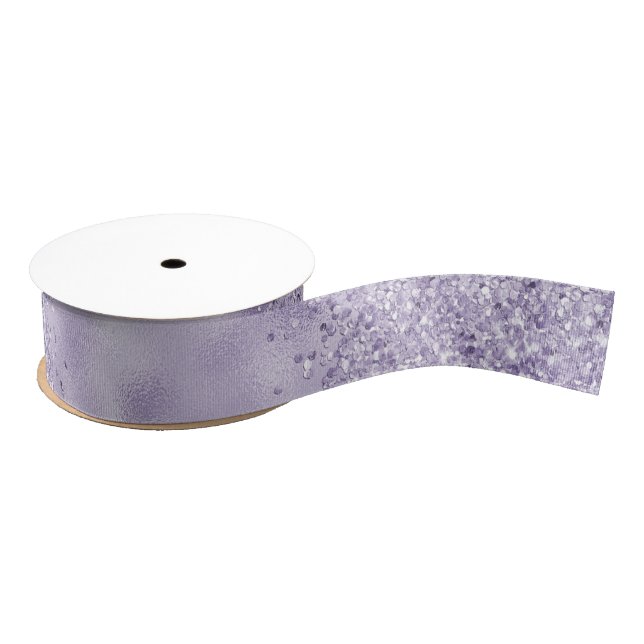 Purple Glitzy Glitter           Grosgrain Ribbon (Spool)