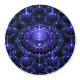 Purple Glitzy Spheres Ceramic Knob