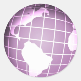 Purple Globe Classic Round Sticker