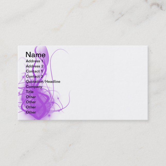 Purple Glow Business Card (Front)