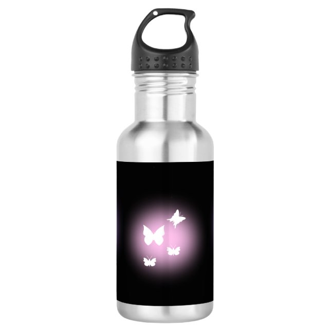 ✨ Purple Glow & Butterflies 18oz 532 Ml Water Bottle (Front)