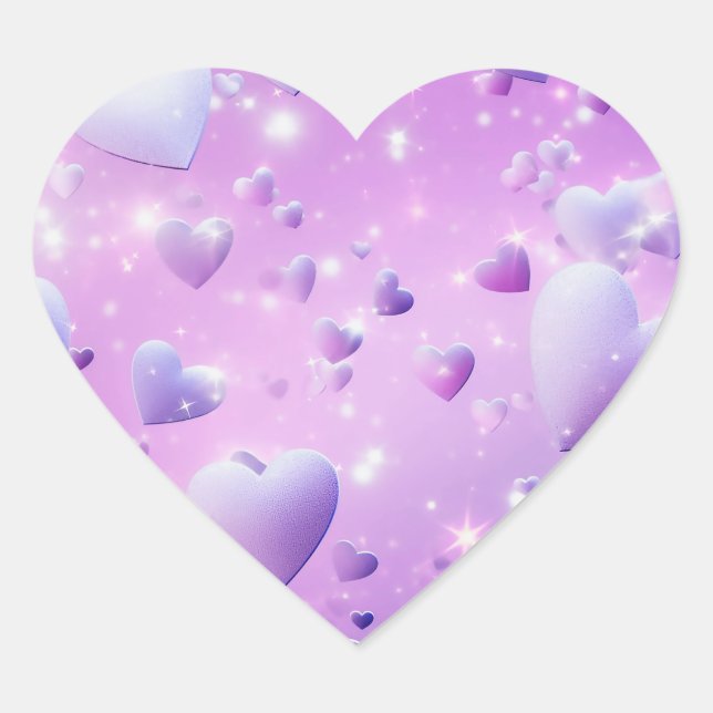 Purple Glow Heart Sticker (Front)